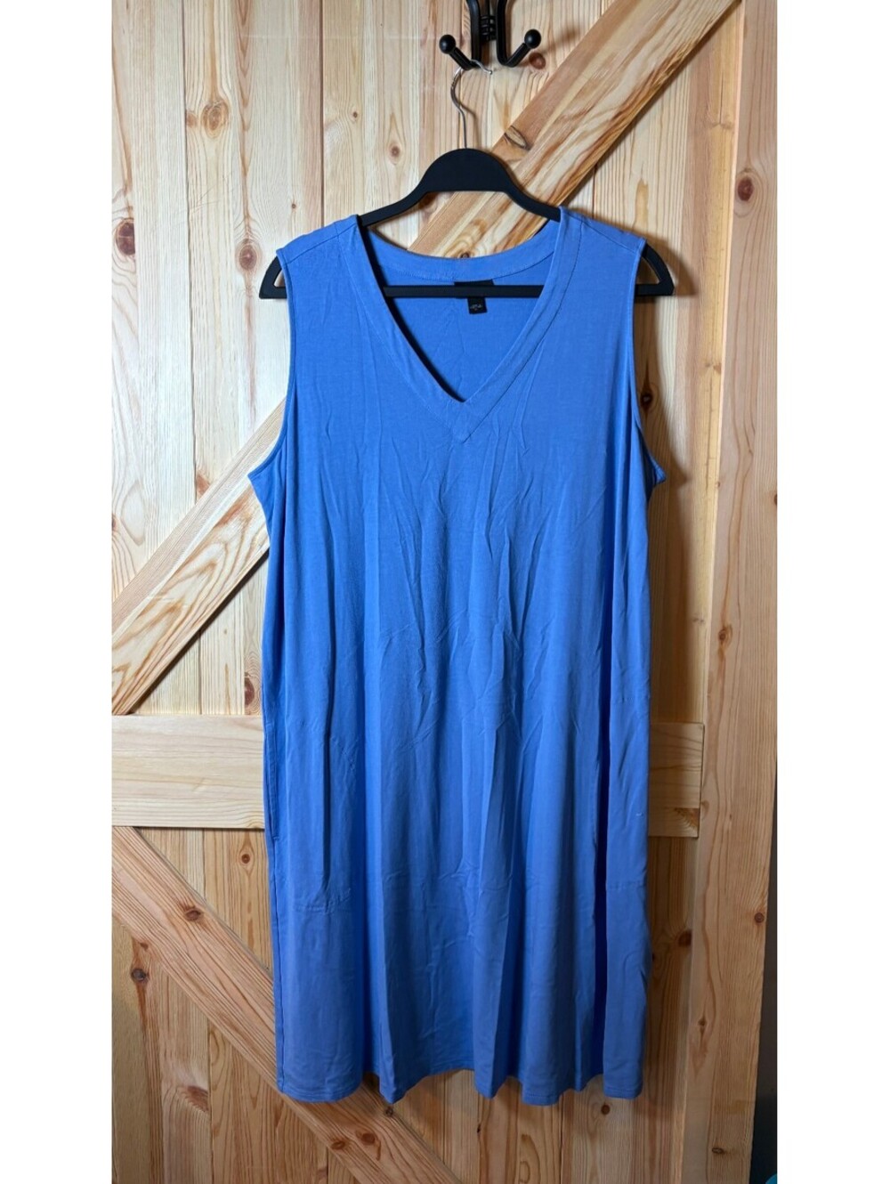 J. Jill Wearever Collection XL Periwinkle? Blue Sleeveless V-Neck Dress